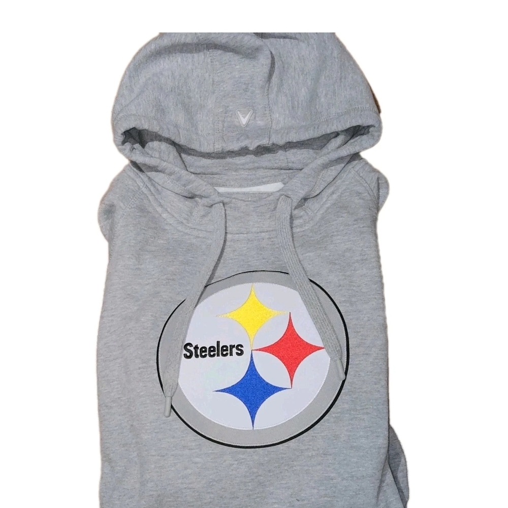 Antigua Pittsburgh Steelers Victory Pullover Hoodie Men's Med Heather Gray EUC